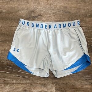 Under Armour Gray and Blue Athletic Shorts Lightweight Breathable